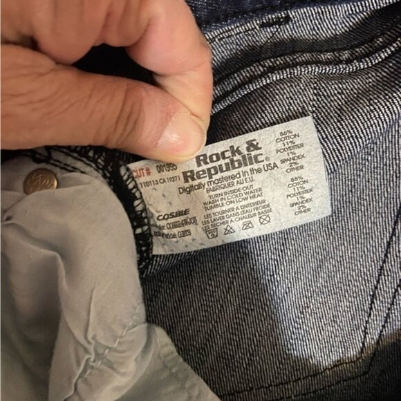 Rock & Republic rhinestone pocket bootcut jeans Size 31 - Picture 6 of 10